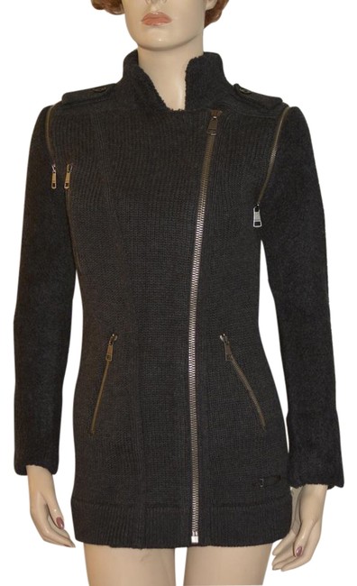 Burberry Womens Wool Jacket Small Grey Sweater