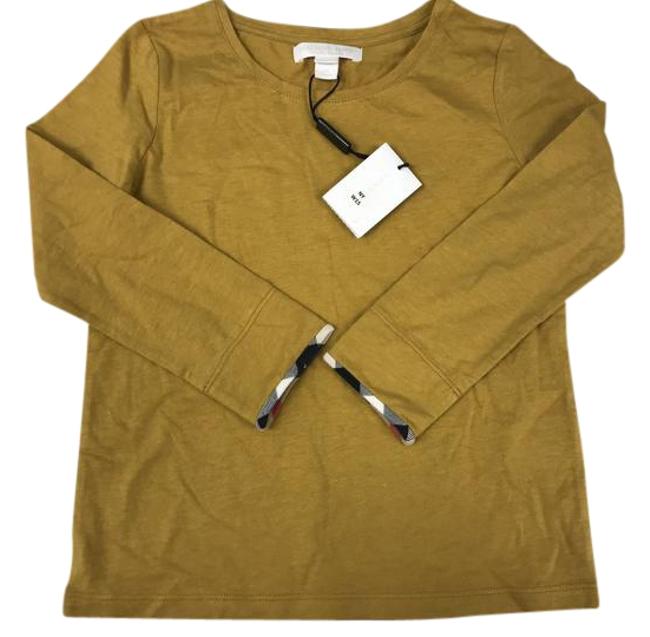 Burberry Larch Yellow Sleeve Tulisa Childrens 4y Tee ShirtPetite 0 XXS