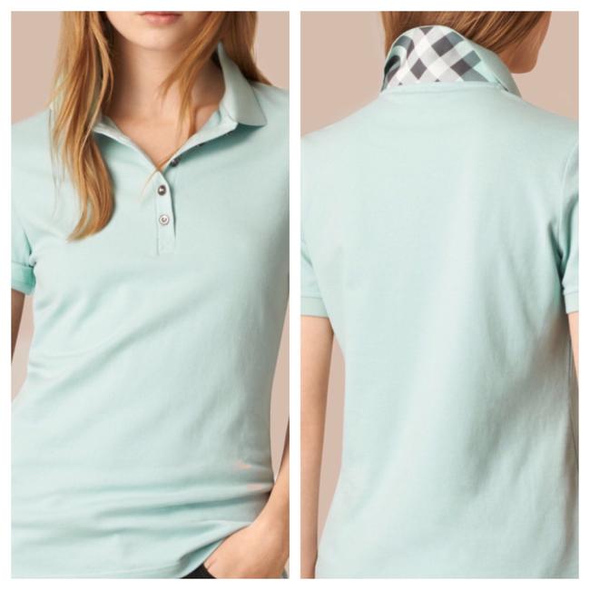 Burberry Light Green Opal Brit Pique Polo Tee Shirt12 L