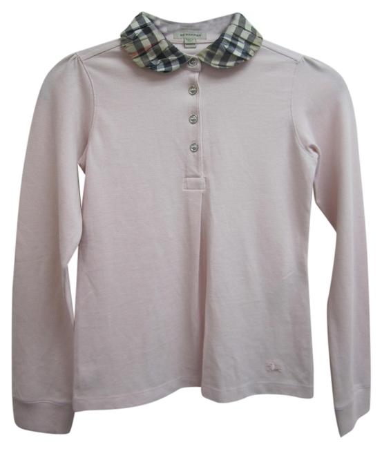 Burberry Light Pink Kids Long Sleeve Collared Polo Blouse10 M