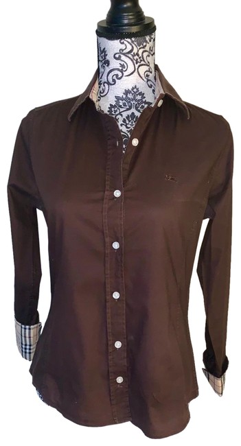 Burberry Like New Nova Check Embellished Button down Top8 M