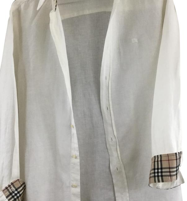Burberry Linen White Button down Top10 M