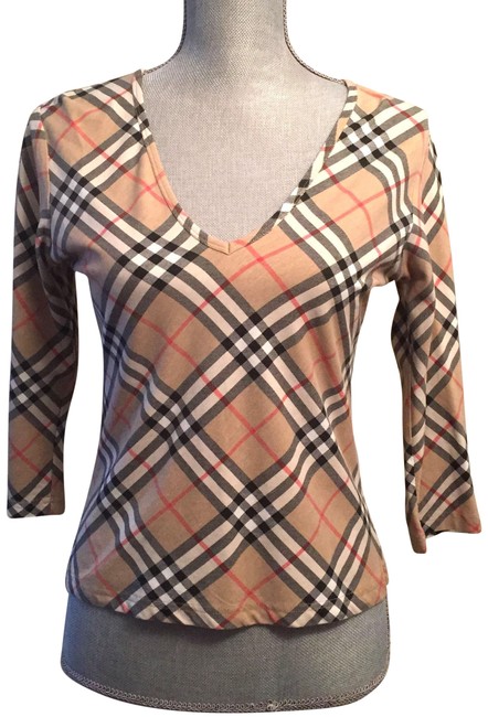 Burberry London Check V Neck Tee Shirt8 M
