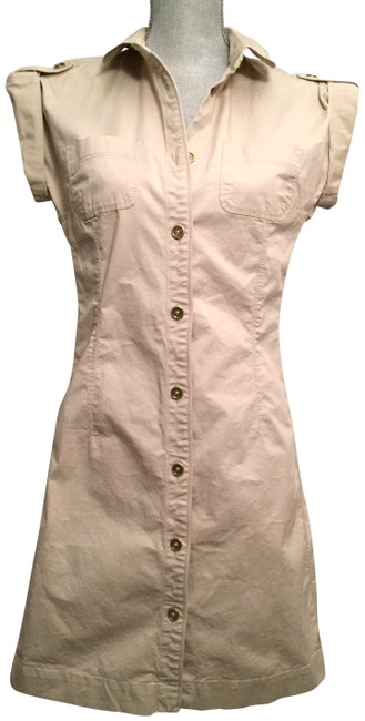Burberry London Light Khaki Safari Style Short Casual Dress6 S