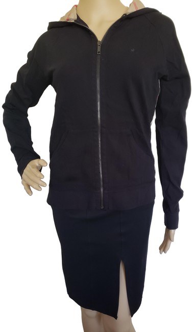 Burberry London Nova Check Detail Wool Rib Knit Black Sweater