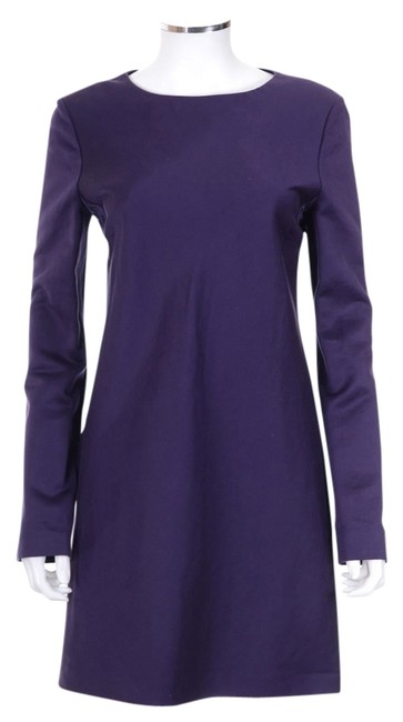 Burberry London Purple Long Sleeve Shift Above Knee Cocktail Dress8 M