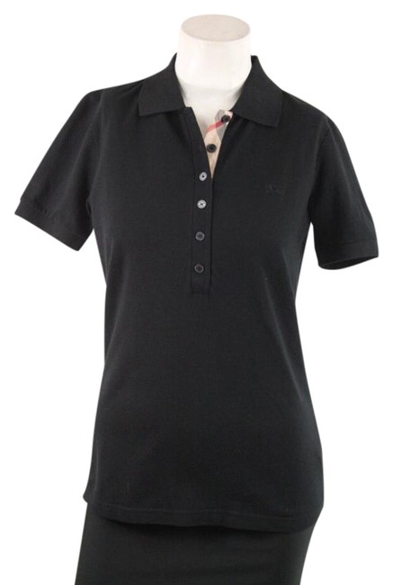 Burberry London Womens Black Cotton Polo Tee Shirt4 S