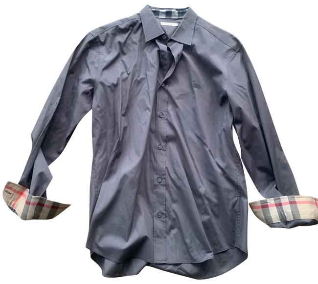 Burberry Long Sleeves Shirt Gray William Large Button down Top12 L