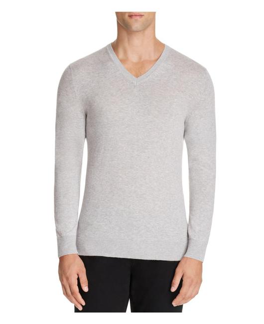 Burberry Men Randolf V neck Pale Grey Melange Sweater