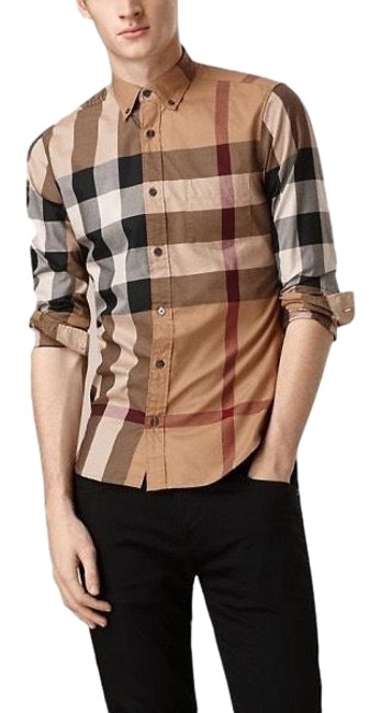 Burberry Mens Fred Woven Check Tee Shirt10 M