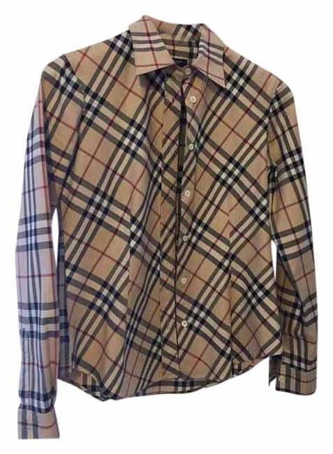 Burberry Multi Beige Black Blouse4 S