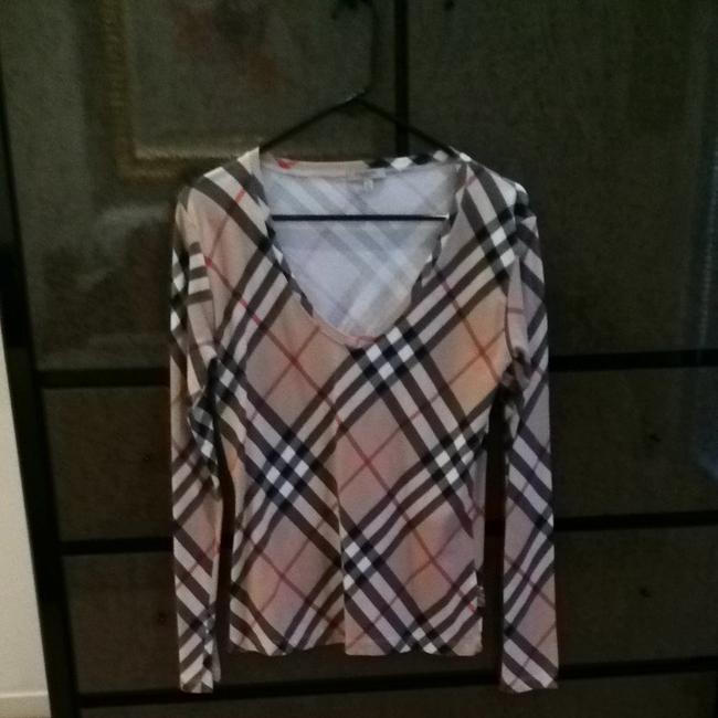 Burberry Lg Sleeve T Shirt Multi Beige Sweater