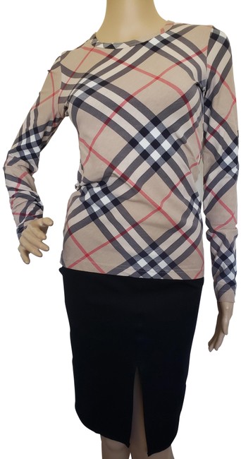 Burberry Multicolor Beige London Nova Check Print Blouse2 XS