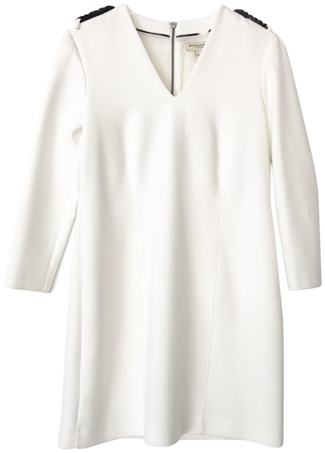 Burberry Natural White Epaulet Short Casual Dress8 M