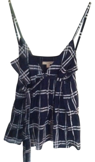 Burberry Navy and White Plaid Vintage Tank TopCami10 M