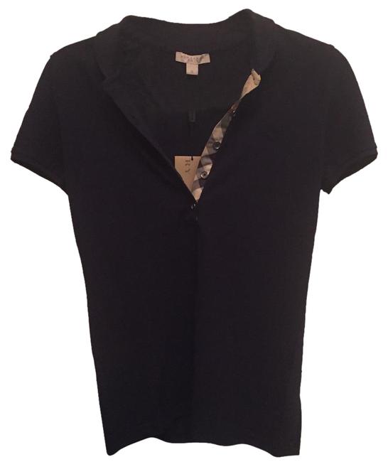 Burberry Navy Blue Brit Ruffle Sleeve Polo Blouse4 S