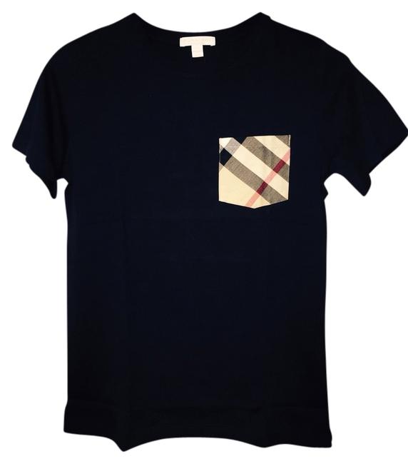 Burberry Navy Boys Check Pocket Tee Shirt12 L