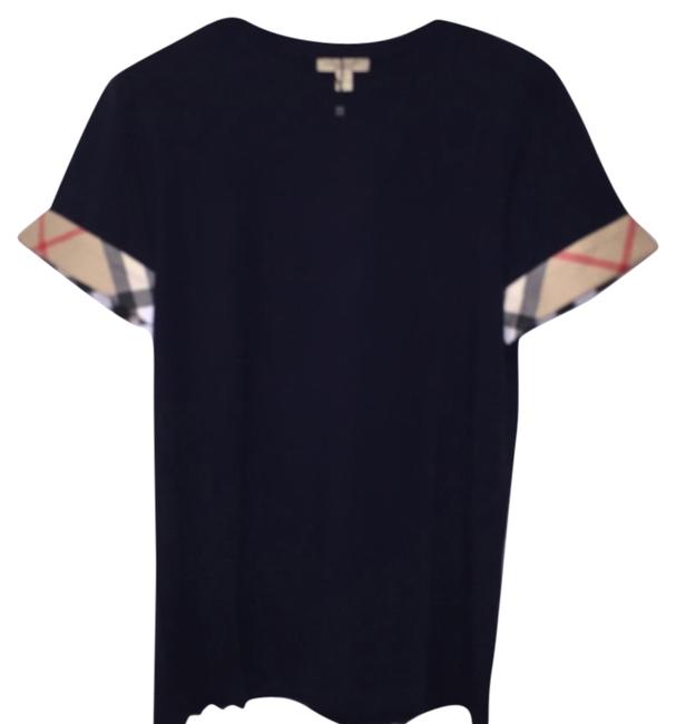 Burberry Navy Brit Check Print Cuff X large Tee Shirt16 XL, Plus 0x