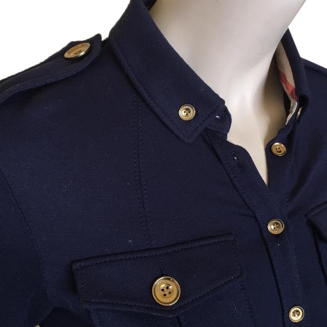 Burberry Navy Brit Military Mid length WorkOffice Dress4 S