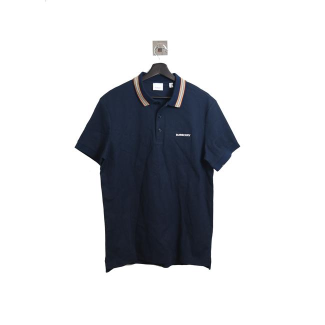 Burberry Navy Collar Stripped Polo Tee Shirt12 L