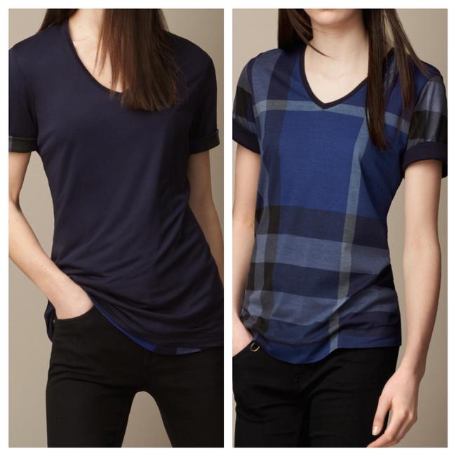Burberry Navy Elbow Sleeve Reversible Tee Shirt2 XS