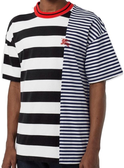 Burberry Navy Stripe Contrast Cotton T shirt Tee Shirt6 S