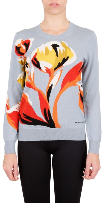 Burberry New Dochart Floral Merino Large Blue Sweater