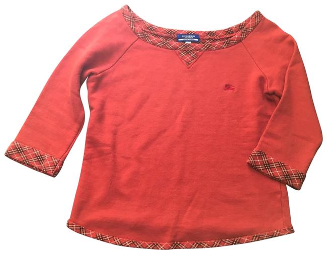 Burberry Nova Check Trimmed Red Sweater