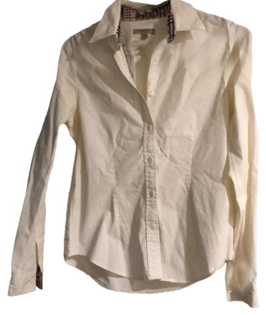 Burberry Off White Womens Blouse Button down Top8 M