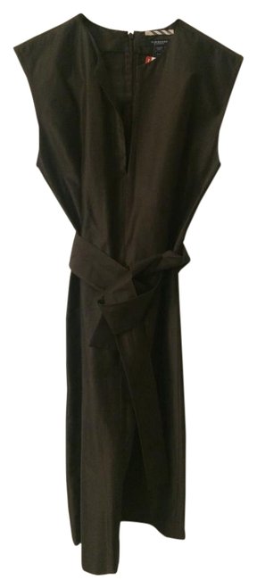 Burberry Olive Brown Mid length WorkOffice Dress4 S