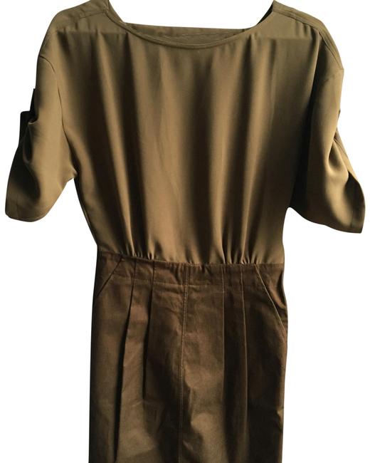 Burberry Olive Green Short WorkOffice Dress4 S