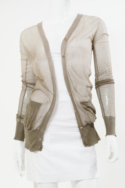 Burberry Ombre Green Ultra Fine Knit Button Cardigan4 S