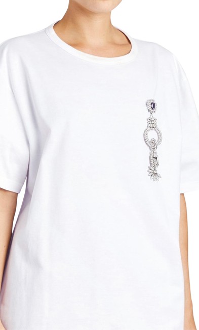 Burberry Optic White Removable Jewels Pin Dolman Tee Shirt4 S