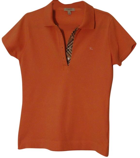 Burberry Orange Short Sleeve Polo Blouse12 L