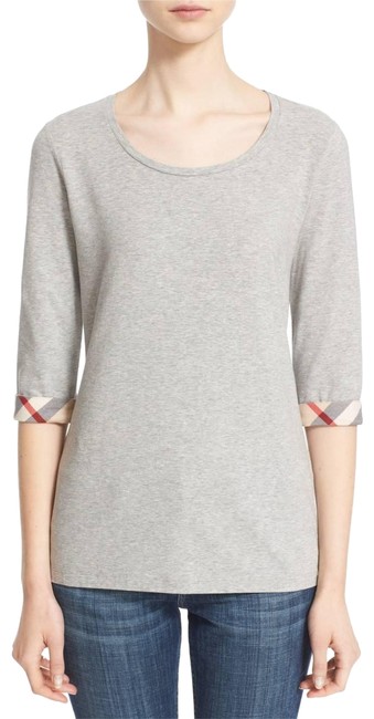 Burberry Pale Grey Melange Check Trim Tee Tank TopCami12 L