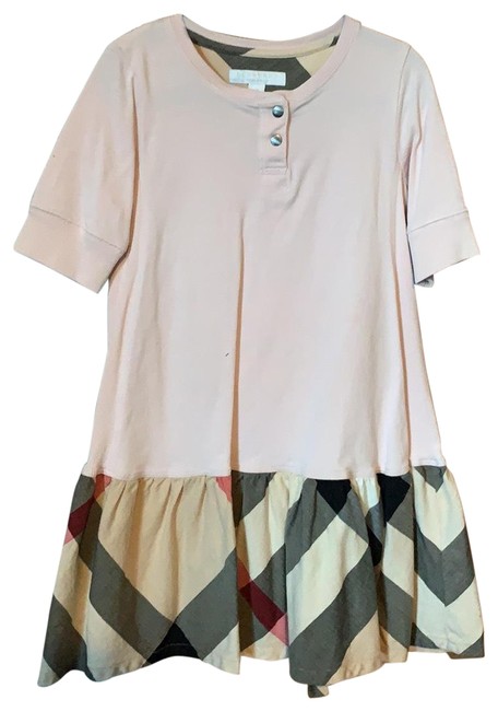 Burberry Pale Pink Multicolor Childrens Short Casual Dress6 S