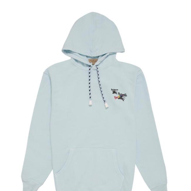 Burberry Pearl Blue Mens Elison Pullover Large SweatshirtHoodie12 L