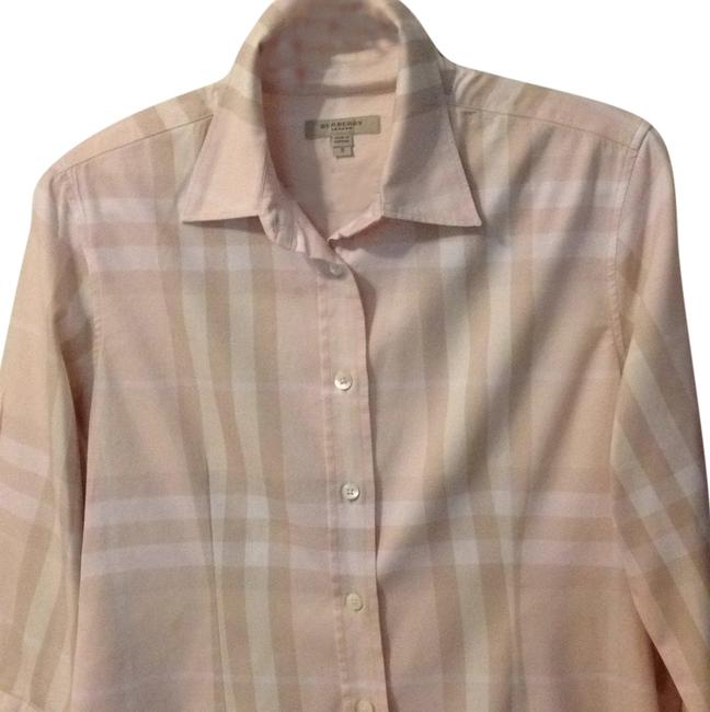 Burberry Pink Striped Blouse6 S