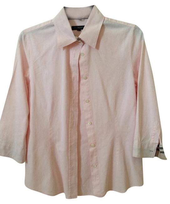Burberry Pink WBurberry Trim Cotton Blouse4 S