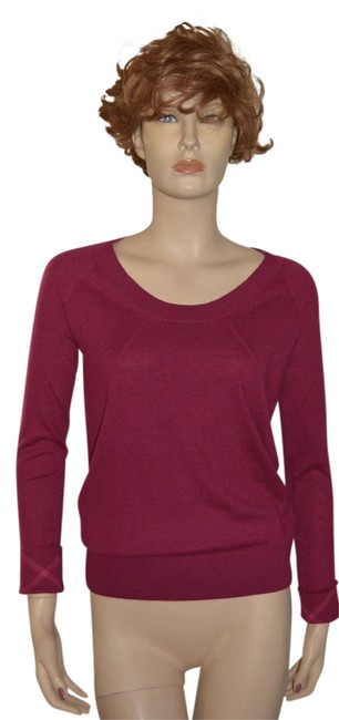 Burberry XL Womens Nova Check Cashmere Pink Sweater