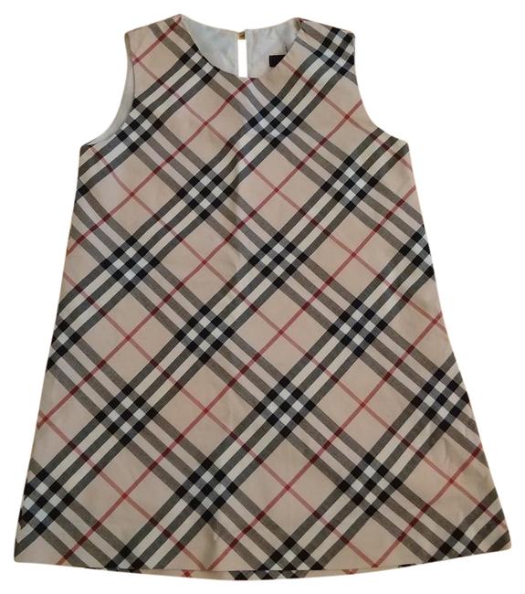 Burberry Plaid Girl Girls Check Print Knee Length Short Casual Dress14 L