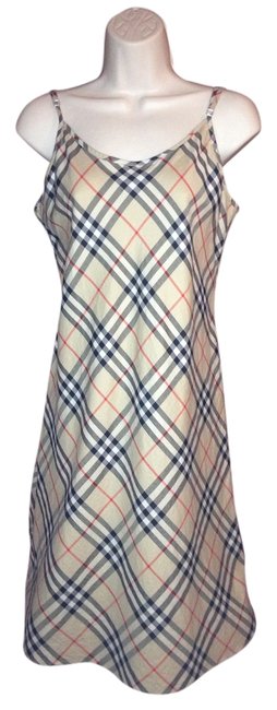 Burberry Plaid Knee Length Short Casual Dress8 M