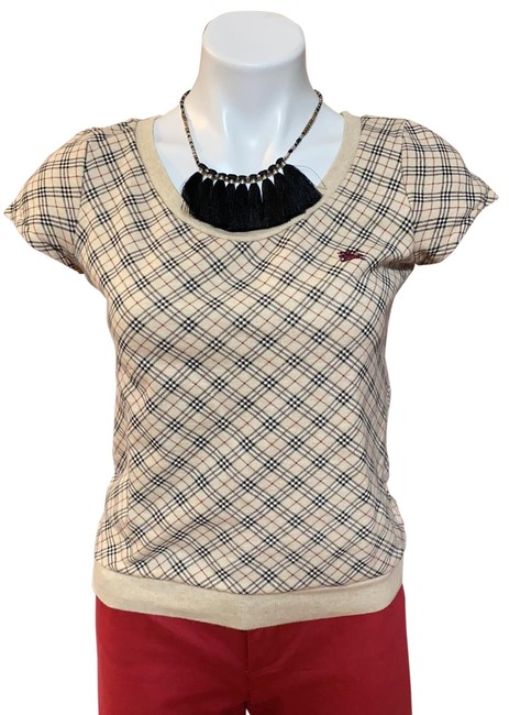 Burberry Plaid London Blue Label Fits Small Tee Shirt6 S