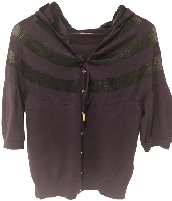 Burberry Purple Black Lightweight Cardigan6 S