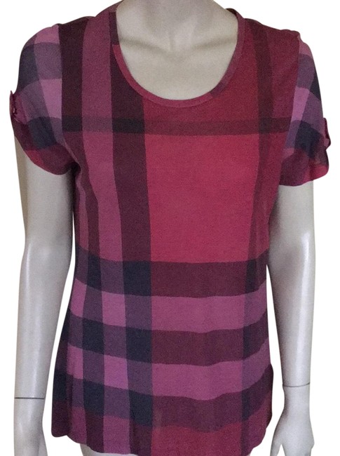 Burberry Red Check Nova T shirt Tee Shirt12 L