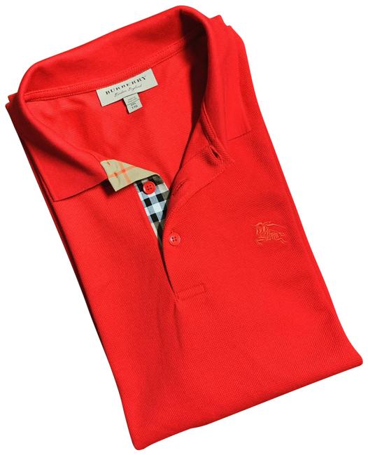 Burberry Red Polo Button down Top22 Plus 2x