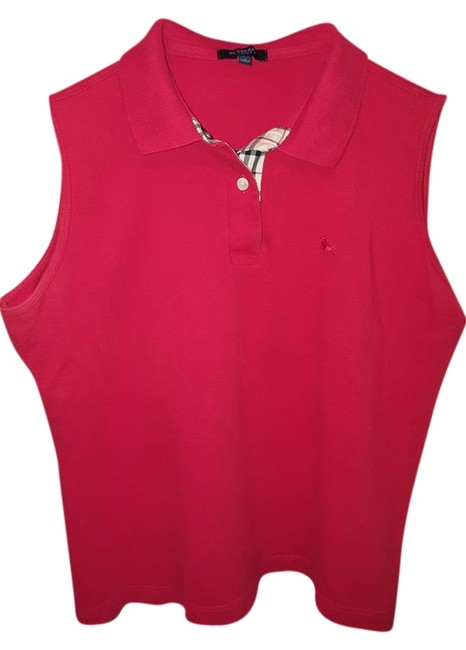 Burberry Red Sleeveless Polo Tee Shirt12 L