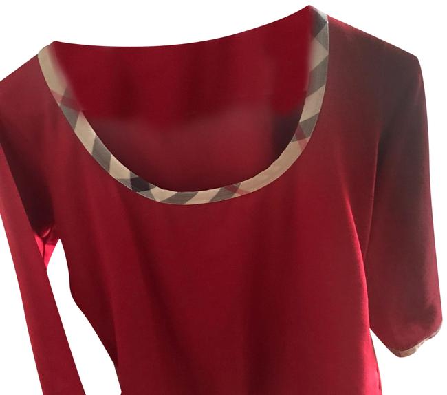 Burberry Red with Tan Plaid Sweater