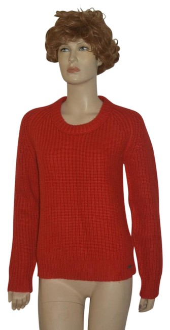 Burberry Womens Chunky Knit Cashmere Large Red Sweater