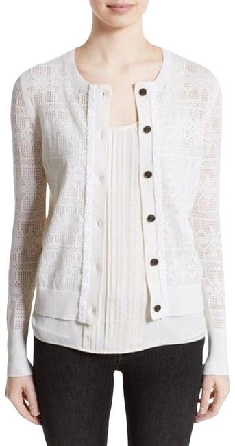 Burberry River Elvo Ivory Wool Cashmere Cardigan Cream Sweater